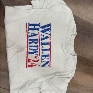 (Morgan) Wallen and Hardy ‘24 Grey-ish Graphic T-Shirt with Blue and Red Print